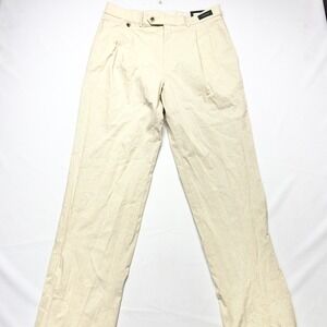 Ballin Comfort "EZE" Chino Pants Mens 35 Ivory Cotton Relaxed Fit Straight Leg
